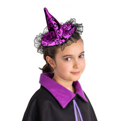 Fialový čarodejnícky klobúk s čelenkou